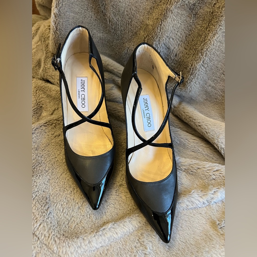 Jimmy Choo Black Criss Cross Women's Heels